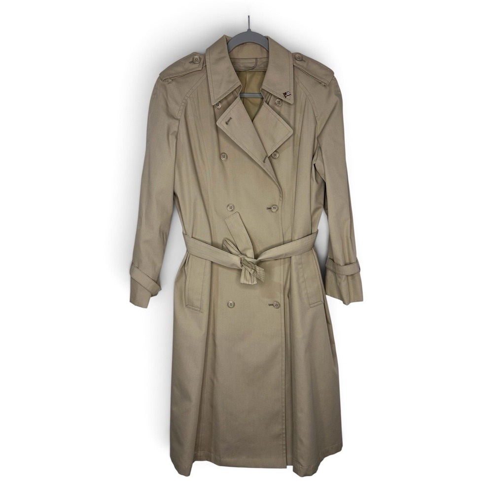 Vintage London Fog Women's 12P Beige Belted Trench Coat Zip-Out Liner - Picture 3 of 11